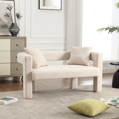 Coolmore™ Chenille Loveseat – Beige Upholstered 2-Seater Sofa for Living Room & Cozy Corners