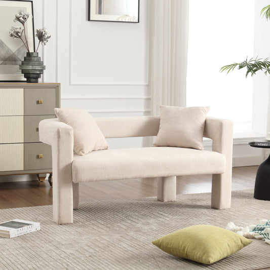Coolmore™ Chenille Loveseat – Beige Upholstered 2-Seater Sofa for Living Room & Cozy Corners