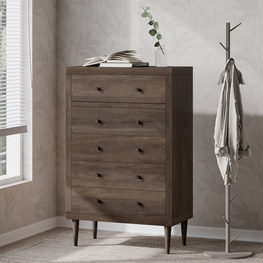 Nordro Tall 5 – Minimalist 5-Drawer Scandinavian Chest in Matte Finish