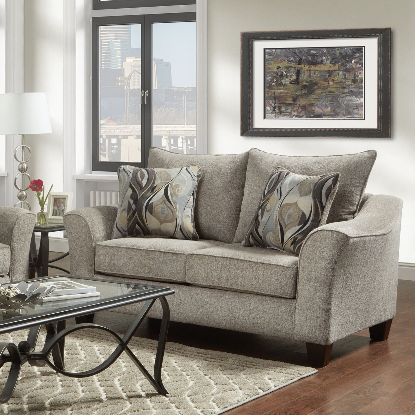 Camero™ Platinum Pillow-Back Loveseat – Plush Fabric 2-Seater with Luxe Cushion Comfort