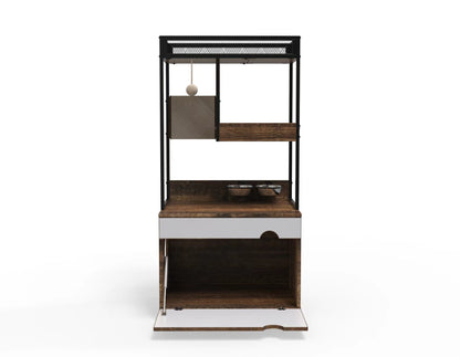Nuvio Cat Tower Enclosure – Multi - Level Tree with Integrated Hidden Litter Cabinet & Climbing Zones - JUSTLIVE NESTJUSTLIVE NEST