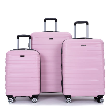 Jetera 3 - Piece Luggage Set – Pink PC Expandable Suitcases with Double Spinner Wheels & TSA Lock - JUSTLIVE NESTJUSTLIVE NEST