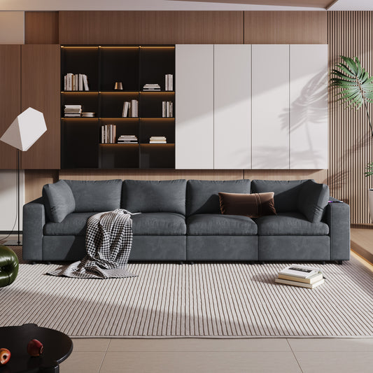 SonicNest™ TechLounge – Smart Comfort Sofa with Hidden Storage & Wireless Features