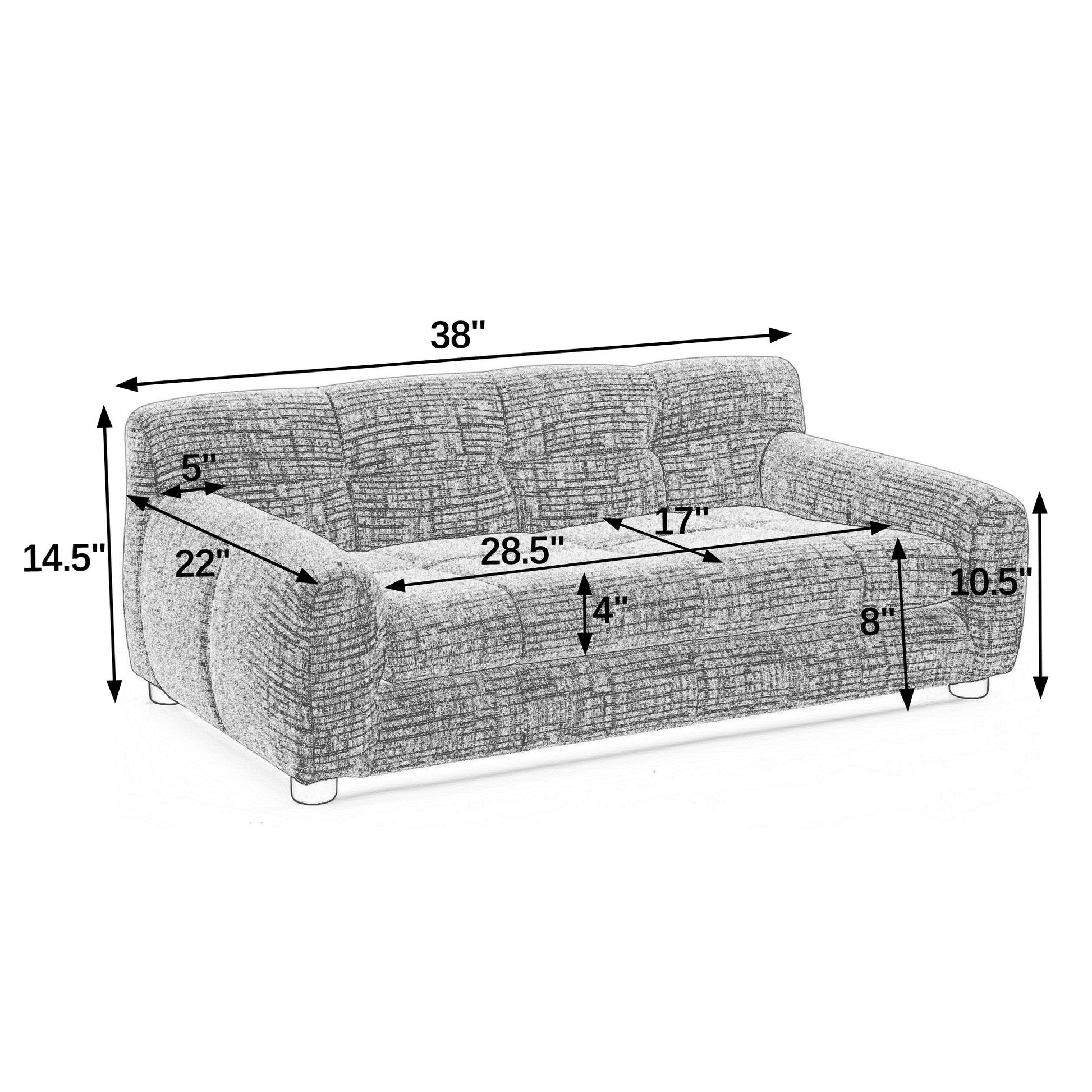 Kova Plush Pet Sofa – Beige Rectangular Dog Couch with Backrest & Side Arms for Small/Medium Breeds - JUSTLIVE NESTJUSTLIVE NEST