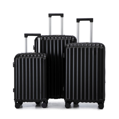 Jetera 3 - Piece ABS Luggage Set – Black Suitcases with Spinner Wheels, USB Port, Cup & Phone Holder (20/24/28") - JUSTLIVE NESTJUSTLIVE NEST