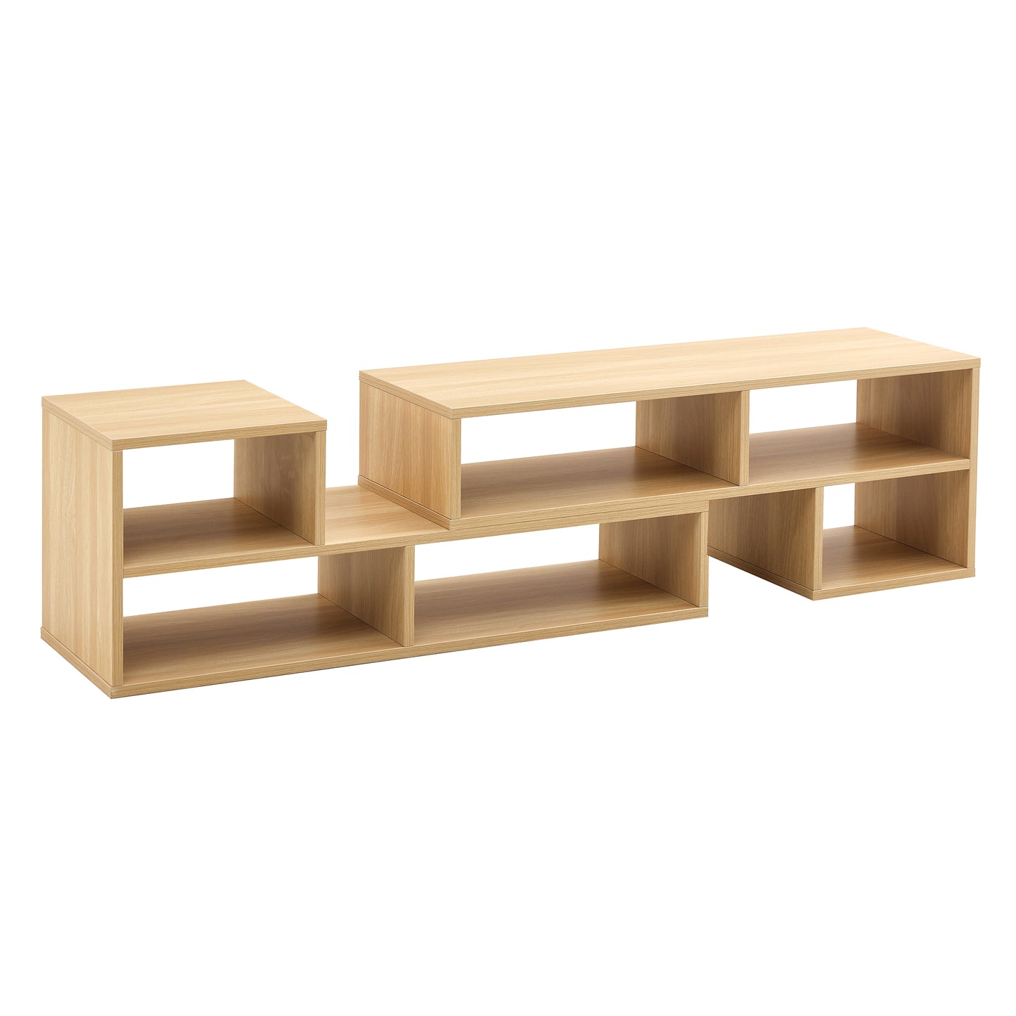 Cubara Set – 2-Piece Cube + L-Shaped TV Stand in Burly Wood MDF