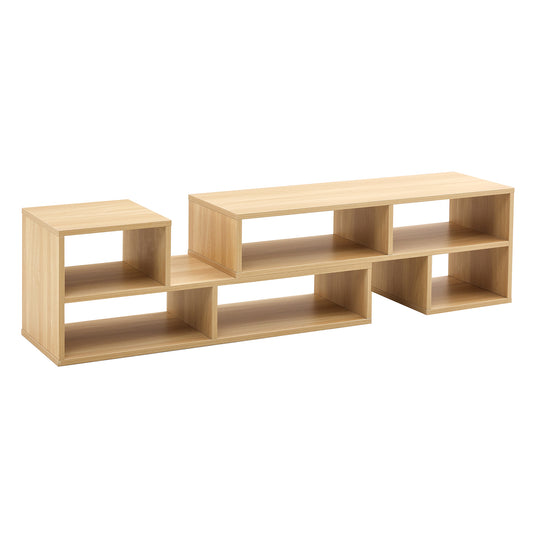 Cubara Set – 2-Piece Cube + L-Shaped TV Stand in Burly Wood MDF