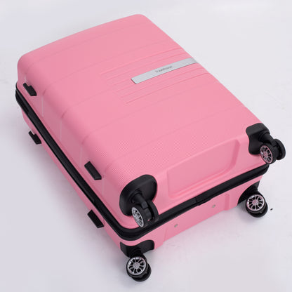 Jetera 3 - Piece PP Suitcase Set – Pink Polypropylene Hardshell with Double Spinner Wheels & TSA Lock - JUSTLIVE NESTJUSTLIVE NEST
