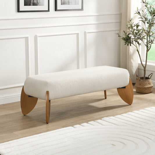 Luvanta Ottoman – IvoryBouclé Wrap, SleekNest Silhouette