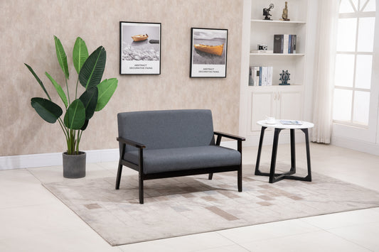 Serevia™ 45' Charcoal Gray Loveseat – Modern Compact 2-Seater with Streamlined Design