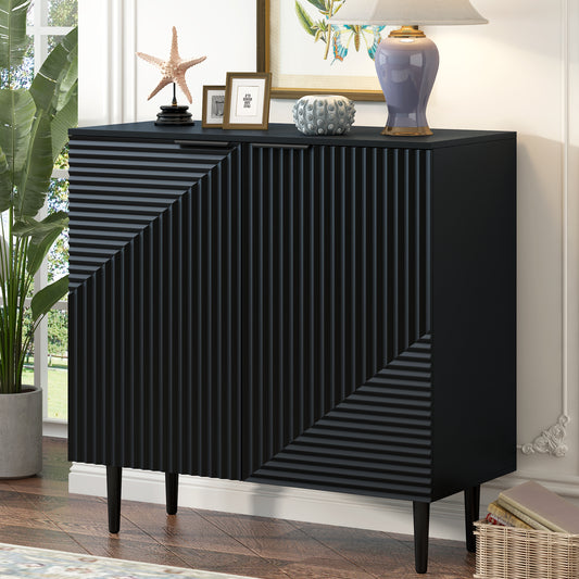 Mirodra Solo Cabinet – Geometric Door Minimalist Storage with Adjustable Shelves
