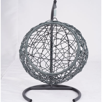 Nuvio Cat Swing Lounge – Green Hanging Egg Bed with Rattan Look, Stand & Cushion - JUSTLIVE NESTJUSTLIVE NEST