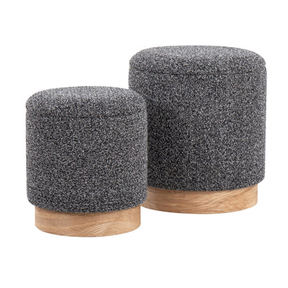 Marlo Duo – Blackwoven Nesting Set with Woodbeam Frame