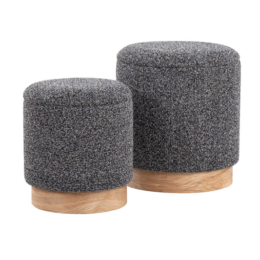 Marlo Duo – Blackwoven Nesting Set with Woodbeam Frame