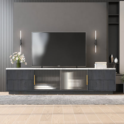 Stravion XL Console – 70" TV Stand with 4 Drawers & Large Cabinet