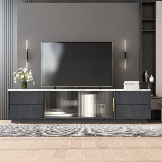 Stravion XL Console – 70" TV Stand with 4 Drawers & Large Cabinet