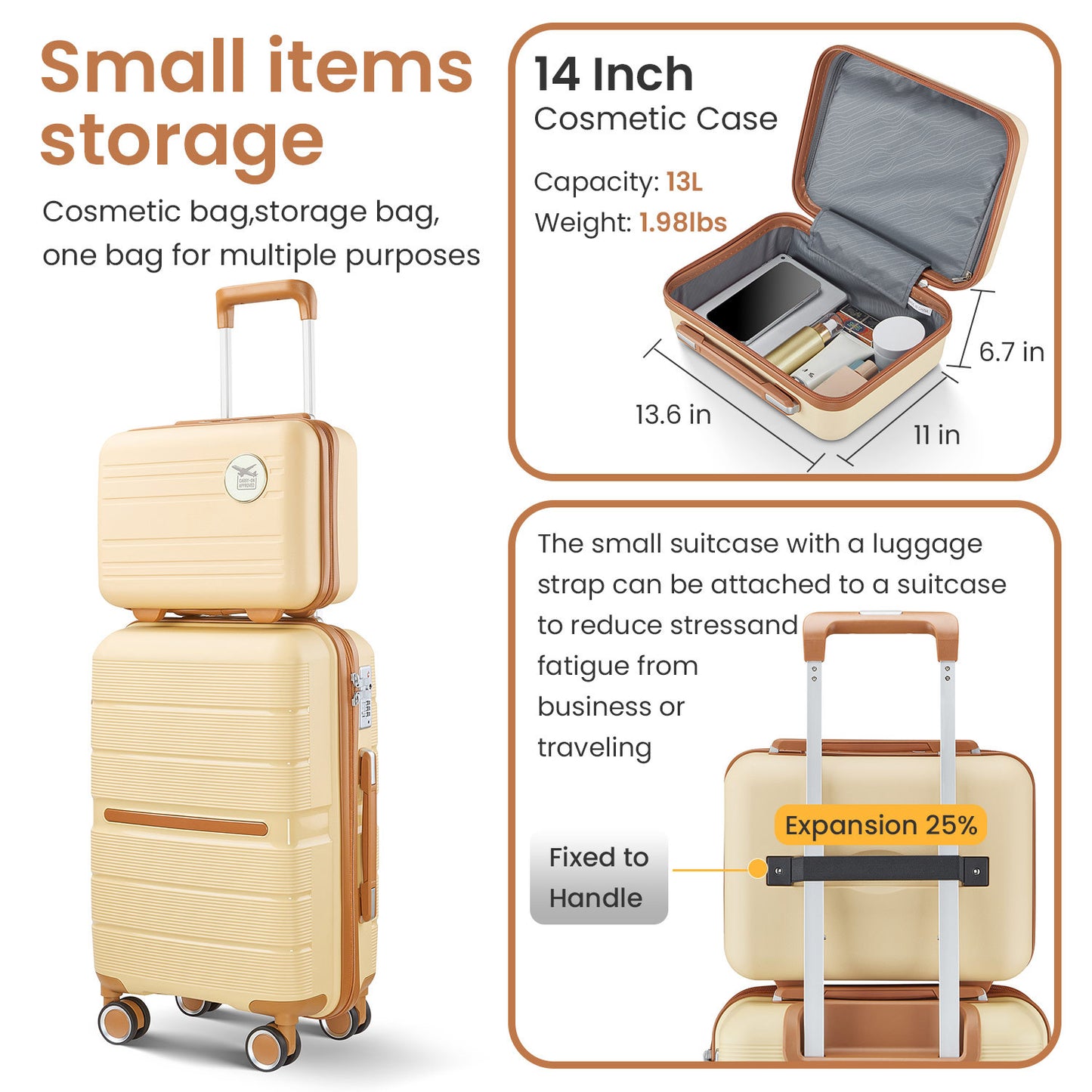 Jetera 4 - Piece PP Luggage Set – Lightweight Expandable Suitcases in Polypropylene with Spinner Wheels (14/20/24/28") - JUSTLIVE NESTJUSTLIVE NEST
