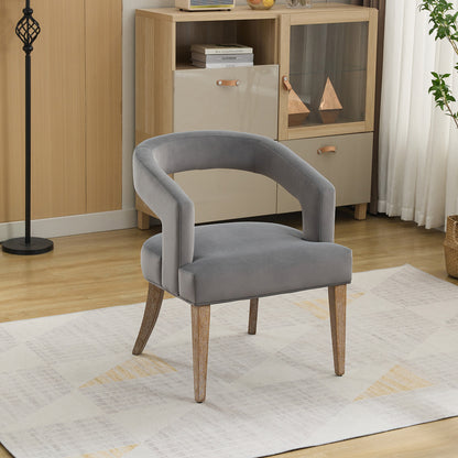 Rovayne Chair – Stormvelvet Upholstery, Openbarrel Frame, Weathwood Legs