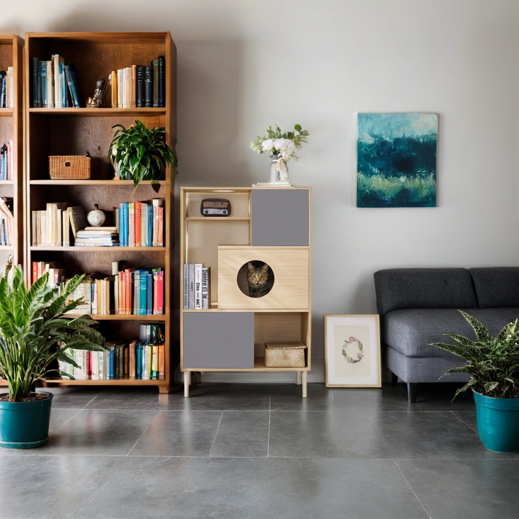 Nuvio Cat Bookcase Tower – Modern Tree-Shelf Combo with Storage & Climbing Platforms