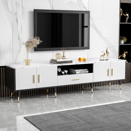 Midvyn XL Console – 71" Modern TV Stand with 2 Cabinets & Open Compartments
