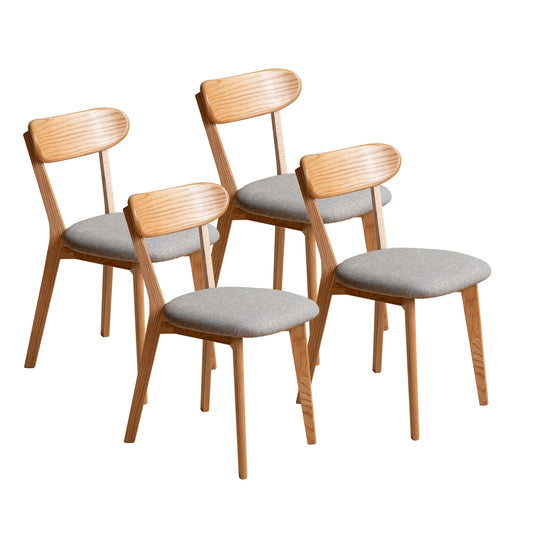 Northwood Chair Set – 4 Natural Oak FAS Grade Wood Dining Seats, Made in North America