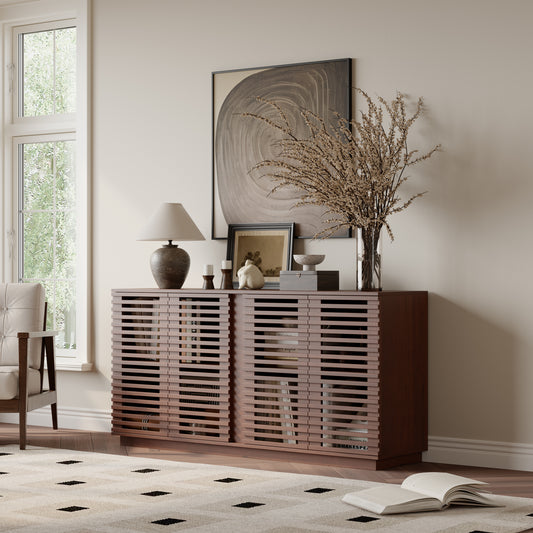 Noxen Storage Cabinet – Solid Wood Door Sideboard for Dining or Entertainment Use