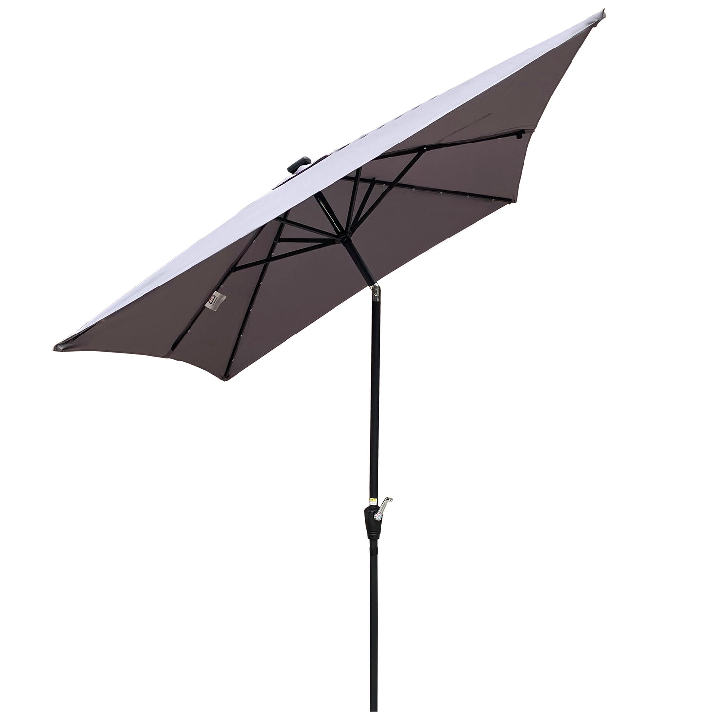 Solair 10x6.5' Rectangular LED Umbrella – Solar Crank Shade with Push - Button Tilt for Patio or Pool - JUSTLIVE NESTJUSTLIVE NEST