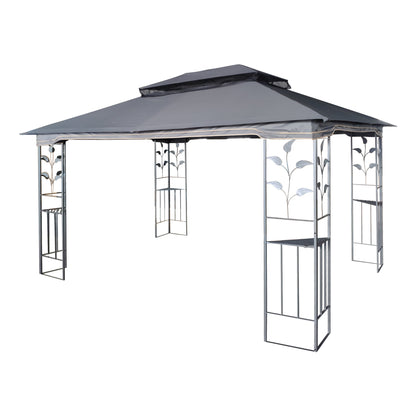 Aurelia 13x10' Soft - Top Gazebo – Double Roof Garden Pavilion with Mosquito Netting (Gray Canopy) - JUSTLIVE NESTJUSTLIVE NEST