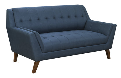 Browning™ Blue Upholstered Loveseat – Elegant 2-Seater Sofa for Living Room or Office