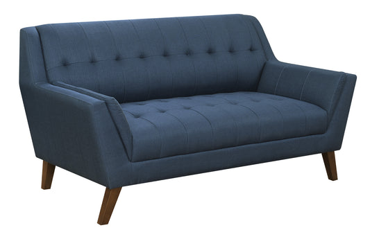Browning™ Blue Upholstered Loveseat – Elegant 2-Seater Sofa for Living Room or Office