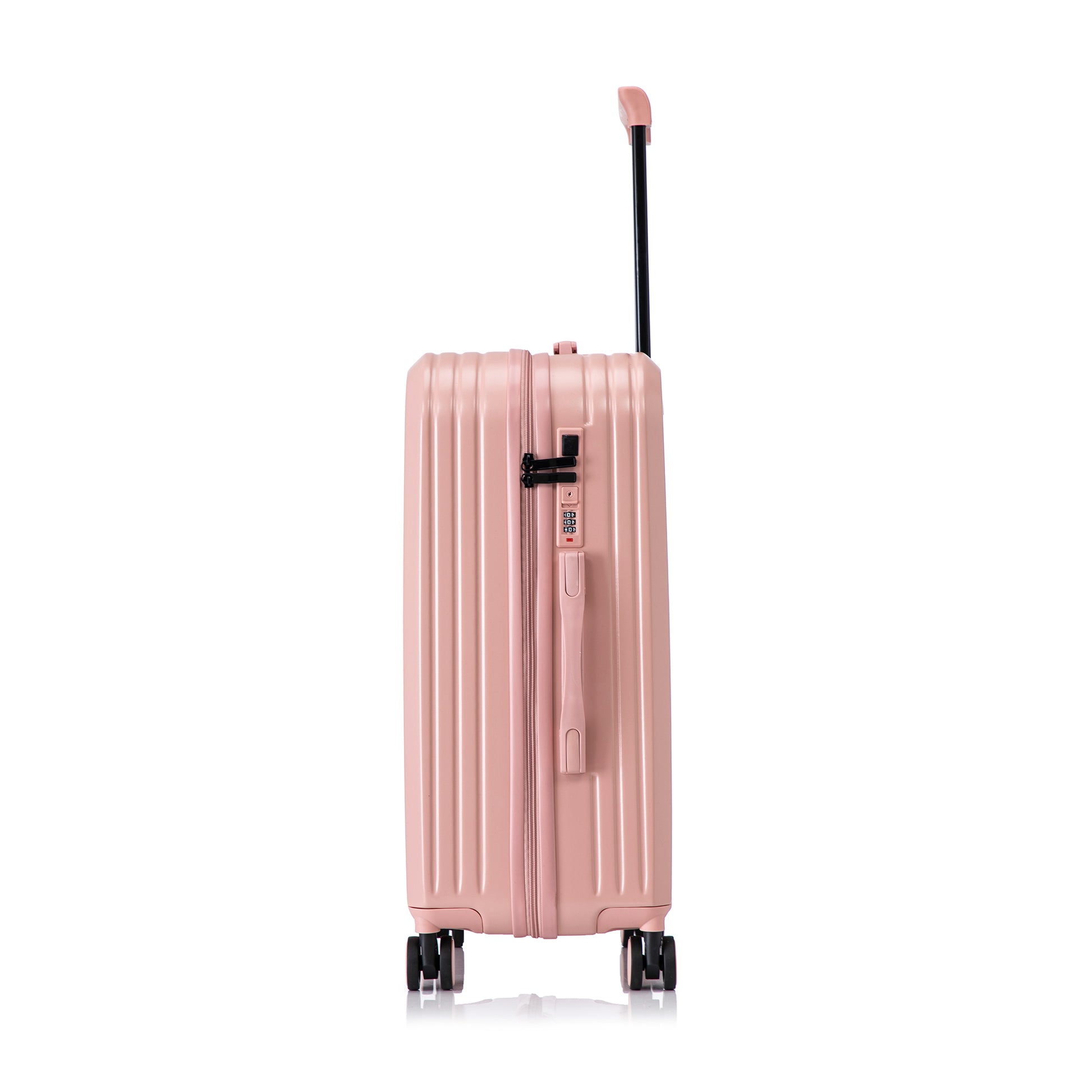 Jetera 3 - Piece ABS Travel Set – Pink 360° Spinner Suitcases with USB Port & Cup Holder (20/24/28") - JUSTLIVE NESTJUSTLIVE NEST
