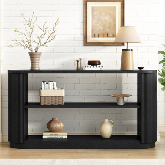 Mirod Console Table – SlimLine OpenShelf with Elegant Woodgrain Style