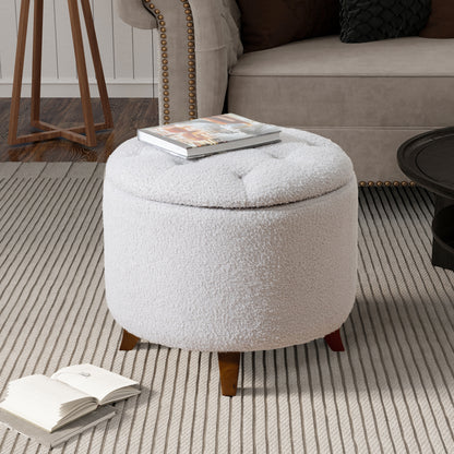 Teddra Ottoman – Snowfleece Shell, FlipNest Storage Lid