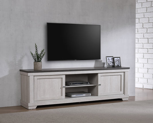 Rustlin Console – Weathered Wood Entertainment Table (Contemporary)