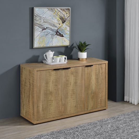 Pamoro 3-Door Cabinet – Mango Brown Engineered Wood Accent Unit