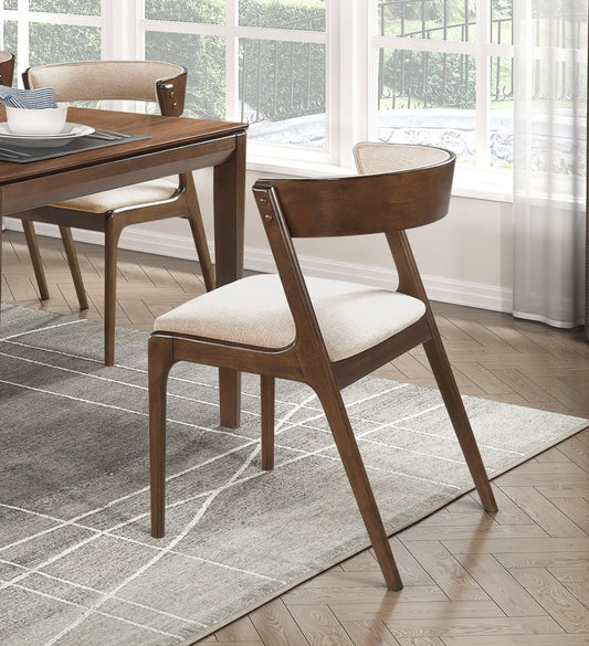 Wendin Dining Chair – 1 Walnut Finish Seat with Upholstered Back and Cushion