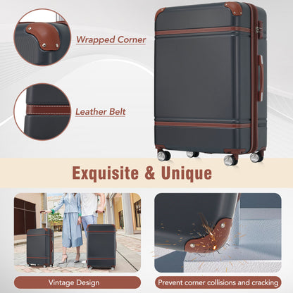 Jetera 4 - Piece Glossy Travel Set – 20"/24"/28" Suitcases + Cosmetic Case with Spinner Wheels & TSA Lock - JUSTLIVE NESTJUSTLIVE NEST