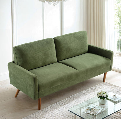 JUSTLIVE ‘Comfina Luxe” Sofa – Green Velvet | Sleek Euro-Modern + 3-Seater + Plush Comfort