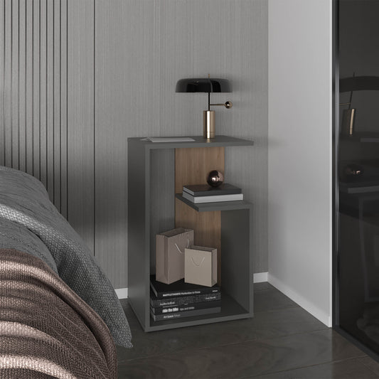 Tavin Side Table – 25" Height with OpenGrid Shelf