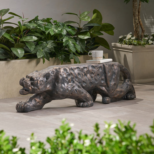 Leopard Bench – Lightweight Concrete Seat for Patio or Garden