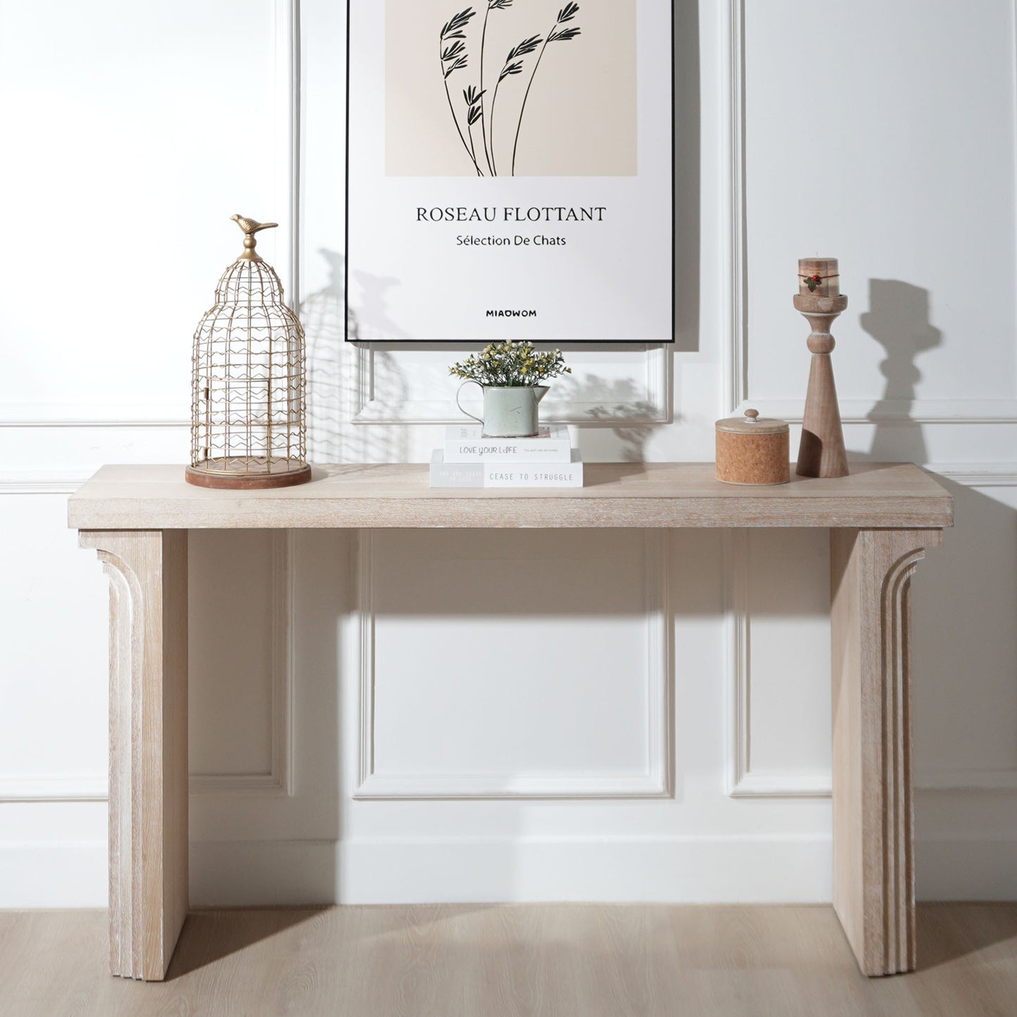 Lorwin Console Table – 58" Minimalist Woodform Accent with CleanLine BaseLorwin Console Table – 58" Minimalist Woodform Accent with CleanLine Base
