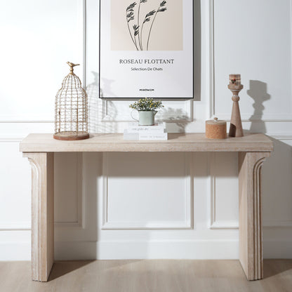 Lorwin Console Table – 58" Minimalist Woodform Accent with CleanLine BaseLorwin Console Table – 58" Minimalist Woodform Accent with CleanLine Base