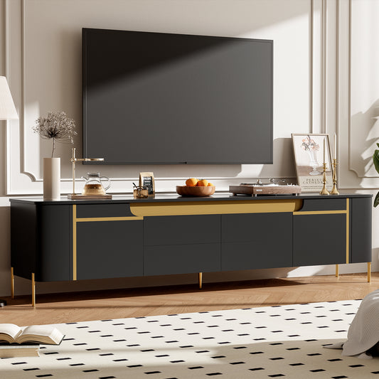 Uvalo Grand Console – 74.8" TV Stand with 4 Drawers & 2 Cabinets