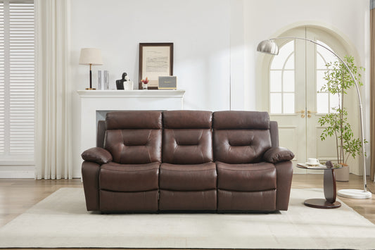 NestEdge ‘ReclinaNest” Sofa – Genuine Leather | Manual Recliner Comfort