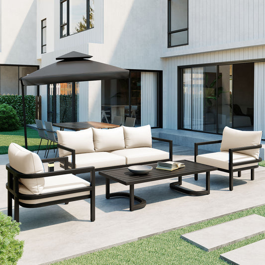 U_Style Steel Patio Sofa Set – Multi-Seat Outdoor Lounge with Waterproof, Rust-Resistant, UV-Proof Frame