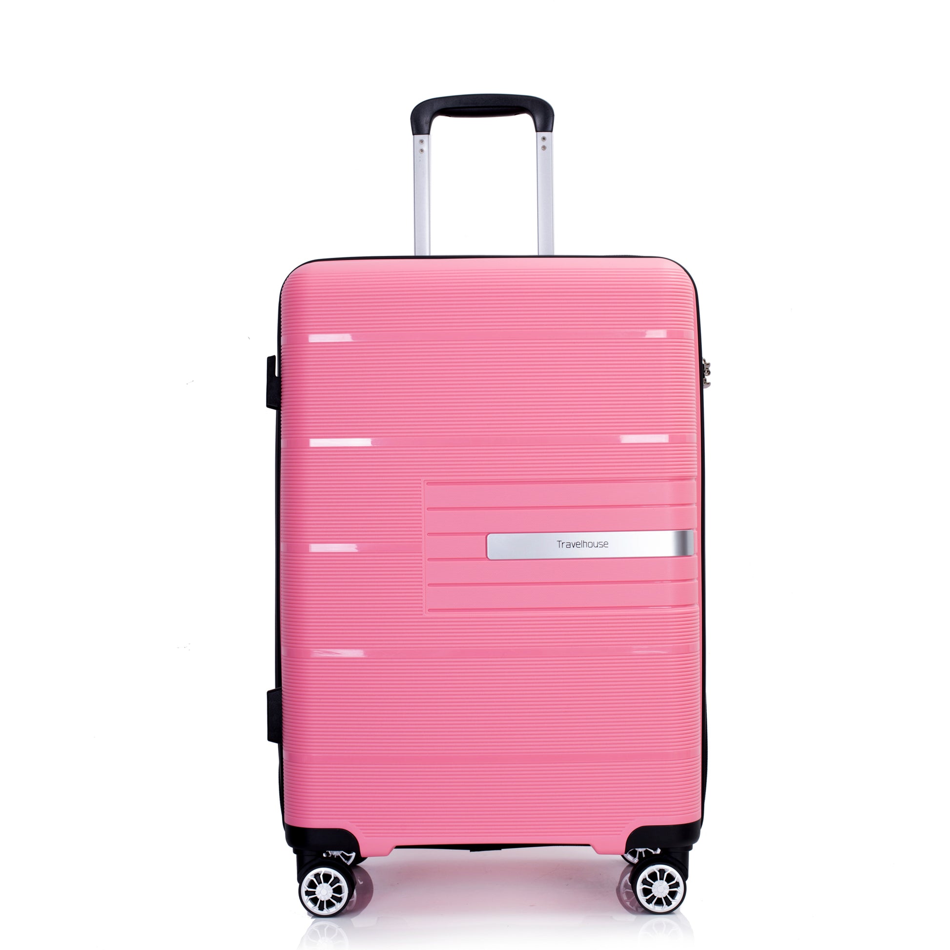 Jetera 3 - Piece PP Suitcase Set – Pink Polypropylene Hardshell with Double Spinner Wheels & TSA Lock - JUSTLIVE NESTJUSTLIVE NEST