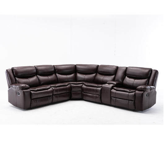 TerraLuxe™ Motion Lounge – Brown FauxHide Comfort Set with Relax Feature