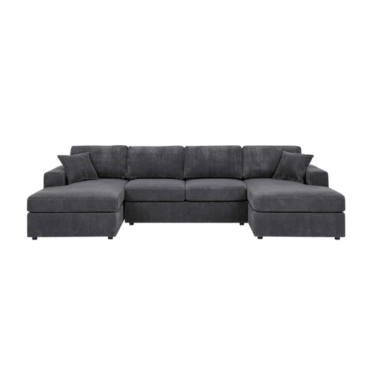 3-Piece Plush Lounge – Ribbed Twin-Comfort Seating Set with Relaxed Layout