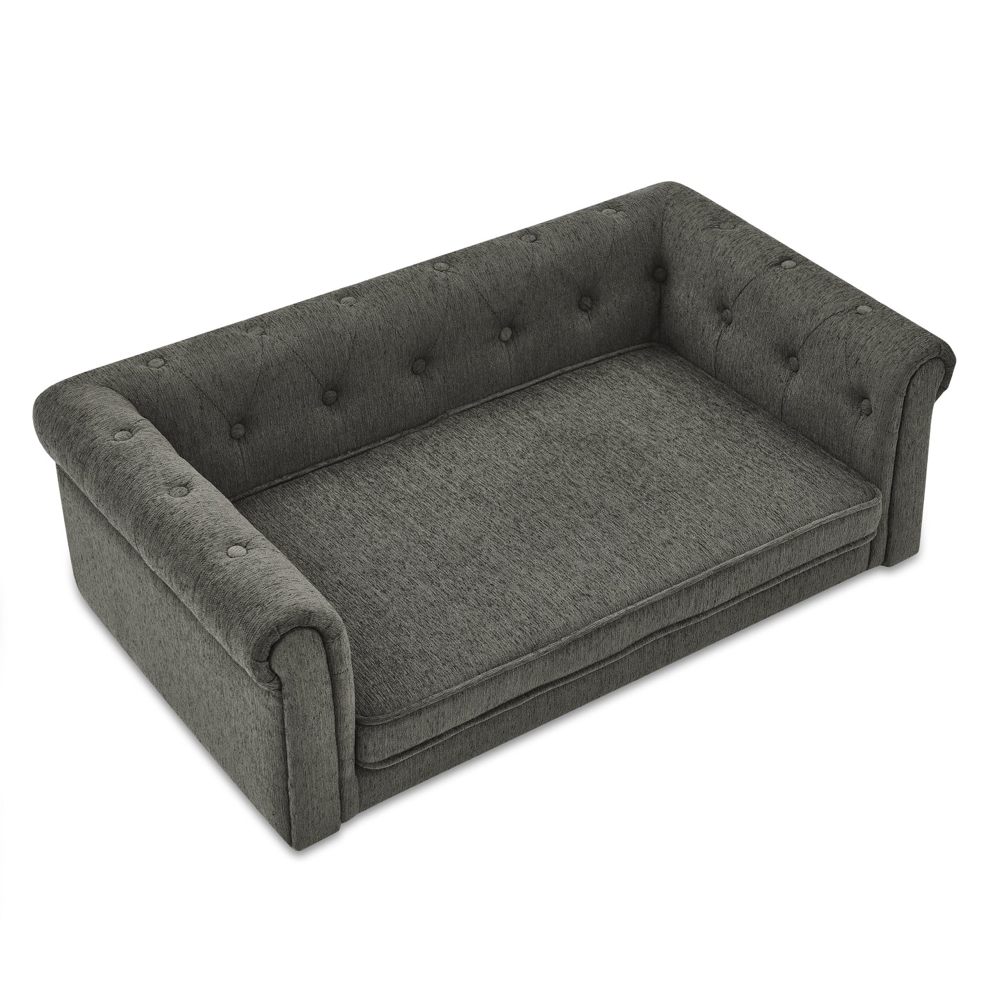 Kova Modern Pet Sofa – Dark Gray Elevated Bed for Small & Medium Dogs, Durable Upholstery - JUSTLIVE NESTJUSTLIVE NEST