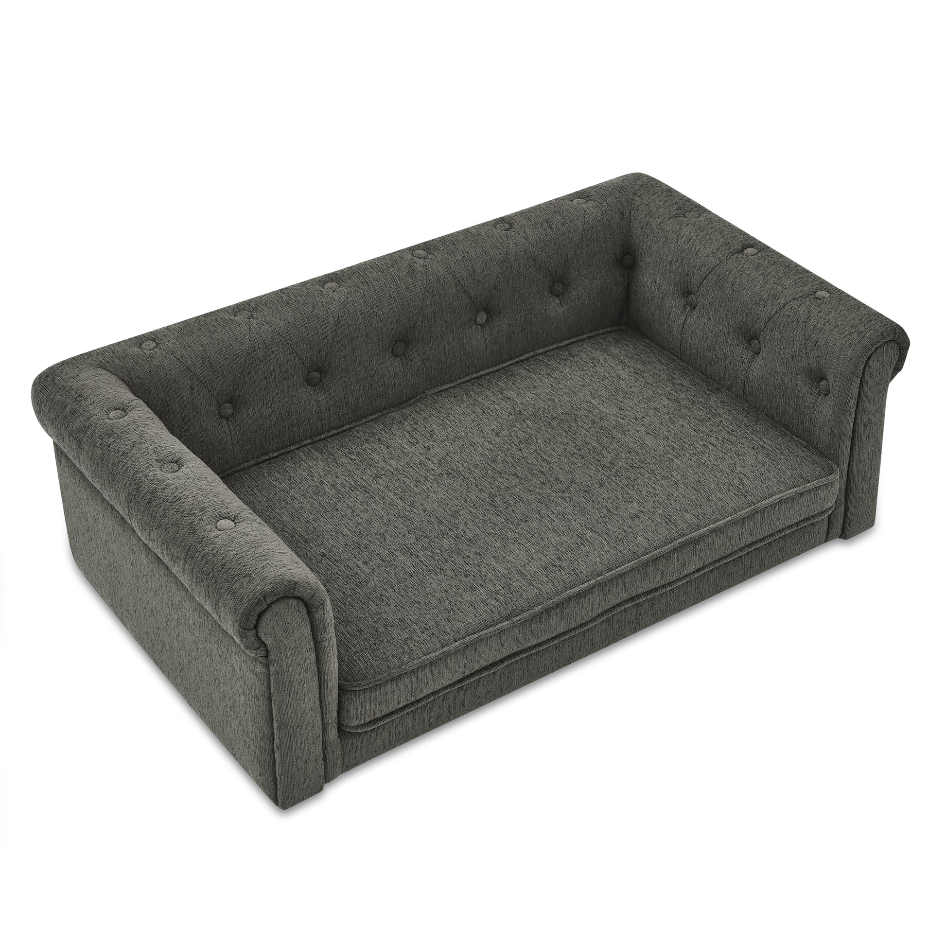Kova Modern Pet Sofa – Dark Gray Elevated Bed for Small & Medium Dogs, Durable Upholstery - JUSTLIVE NESTJUSTLIVE NEST